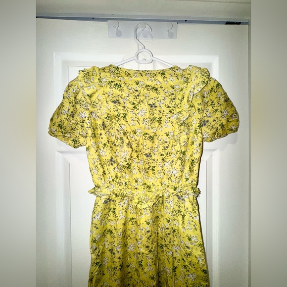 Calista boho Floral Yellow Midi ruffle Dress. Size Small. VGUC. - Picture 5 of 12